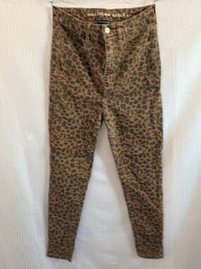 American Eagle Curvy Super Hi-Rise Ne(x)t Level Stretch Leopard Print Jegging Je
